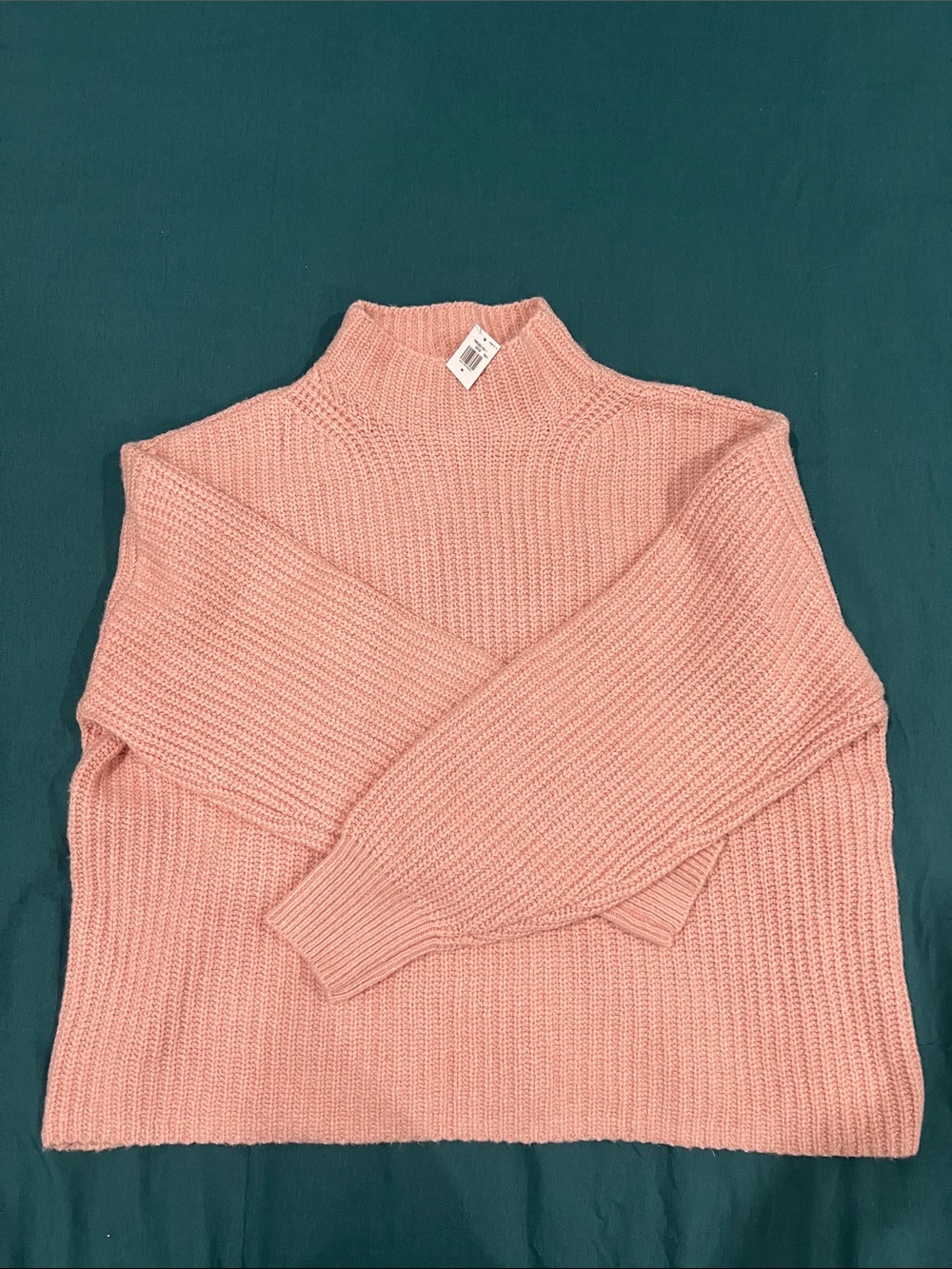 Old Navy Blush Pink Mock-Neck Chunky Knit Sweater